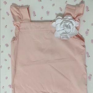 Janie and Jack flower ruffle sleeves top. Pink 2T